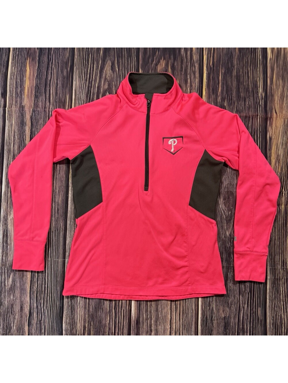 Philadelphia Phillies Under Armour Womens L 1/4 Zip Pullover Pink MLB Activewear